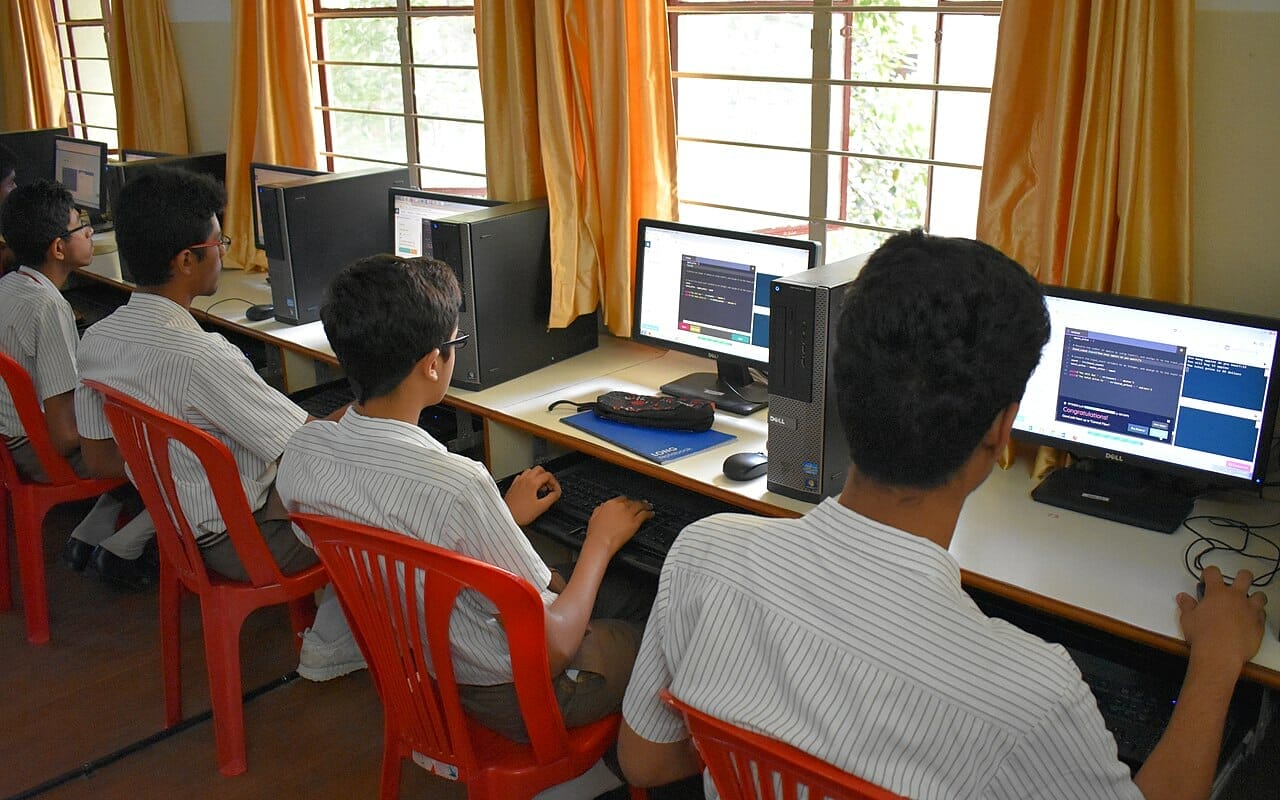 Students at the computer lab in a school in Bengaluru