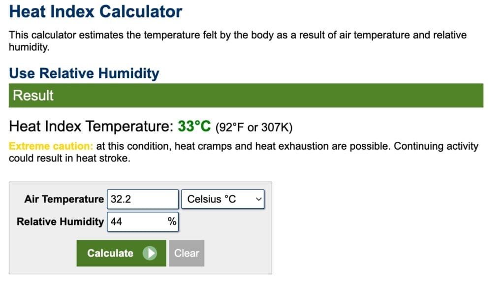 heat index chennai