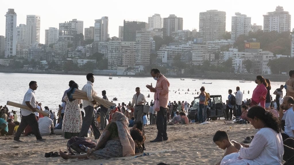 People at Girgaon Beach