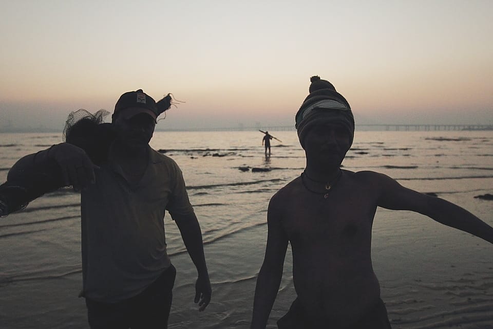 Fishermen in Mahim Beach