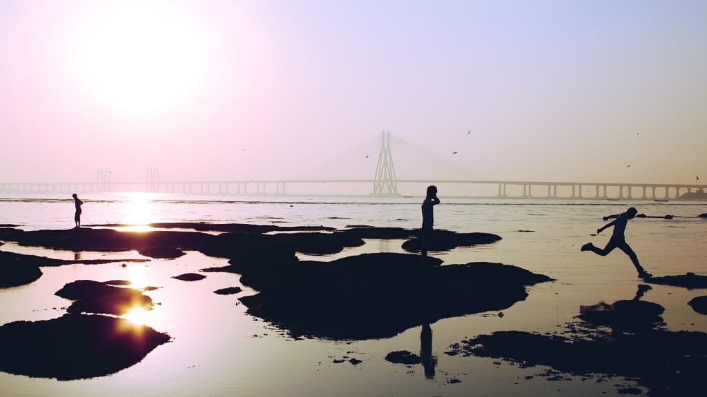 People in Mahim Beach