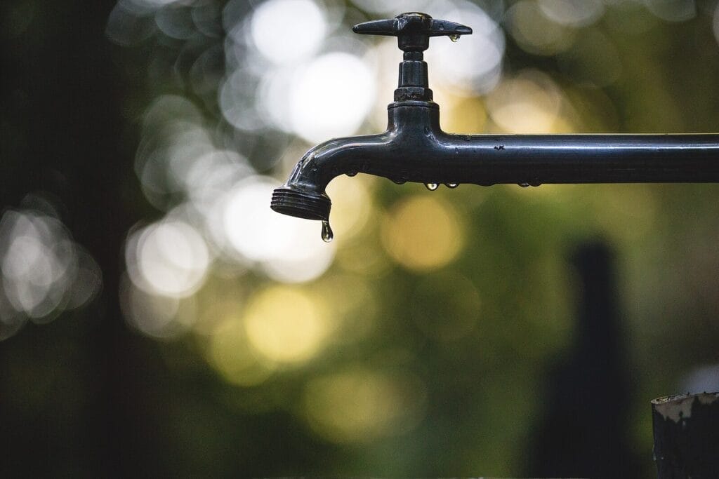 Water dripping from tap