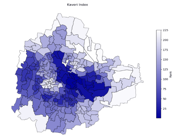 heat map of Cauvery supply ranking