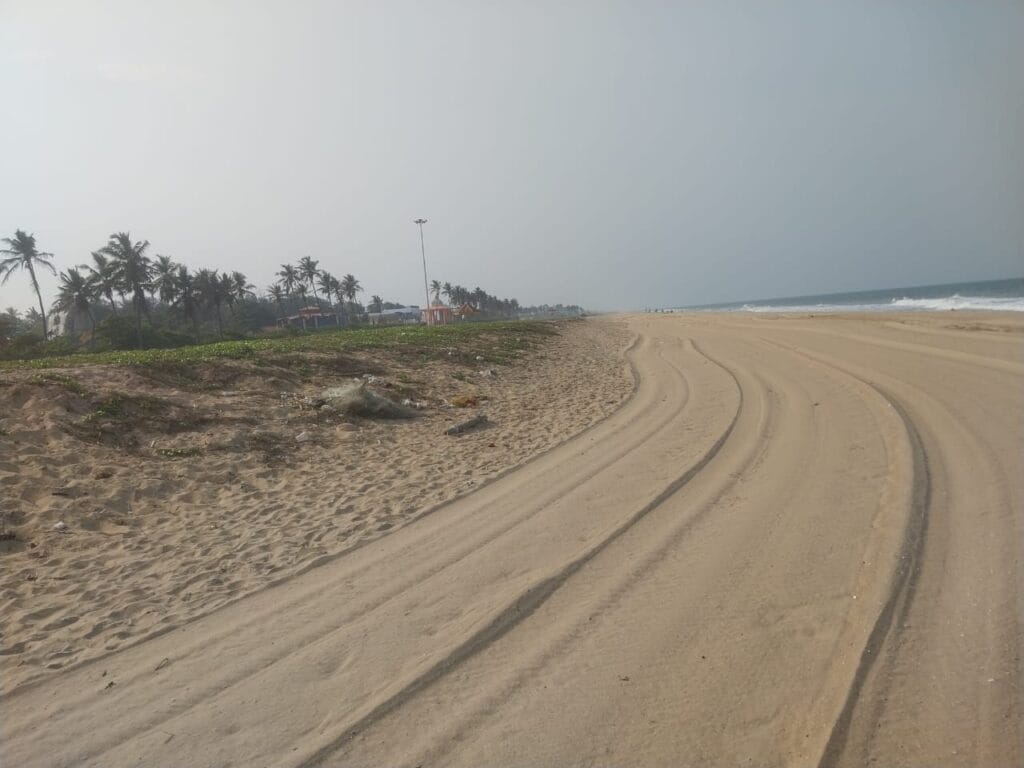 sieve flattened beach