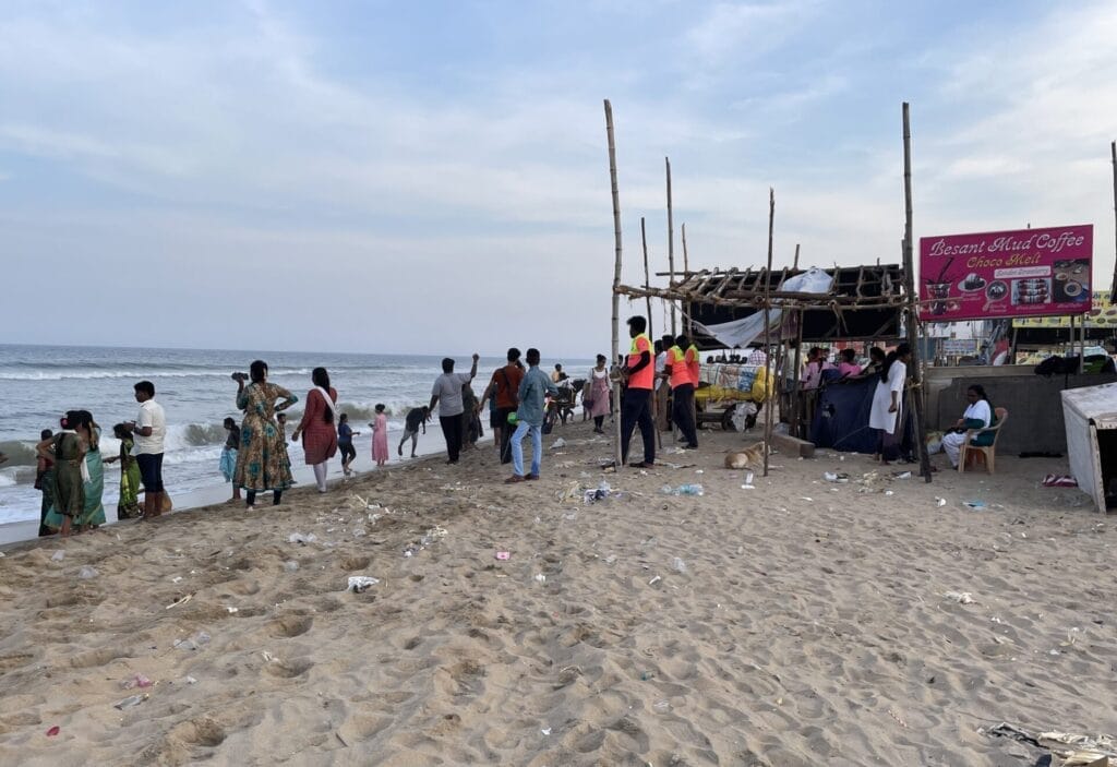 stalls on elliots beach shoreline