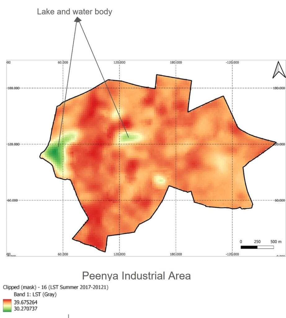 heat map of Peenya Industrial Area