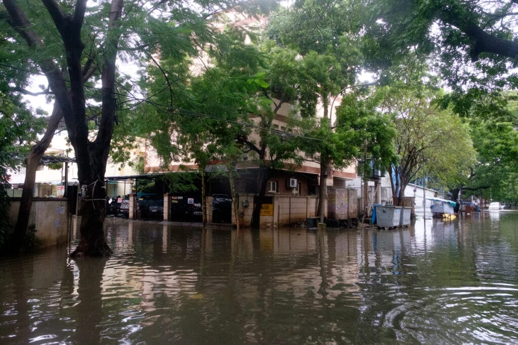 ashoknagar flooded due to cyclone fengal