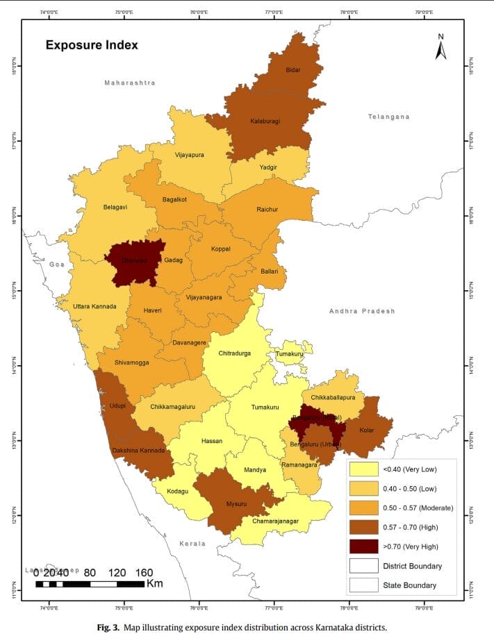 Heat exposure index map