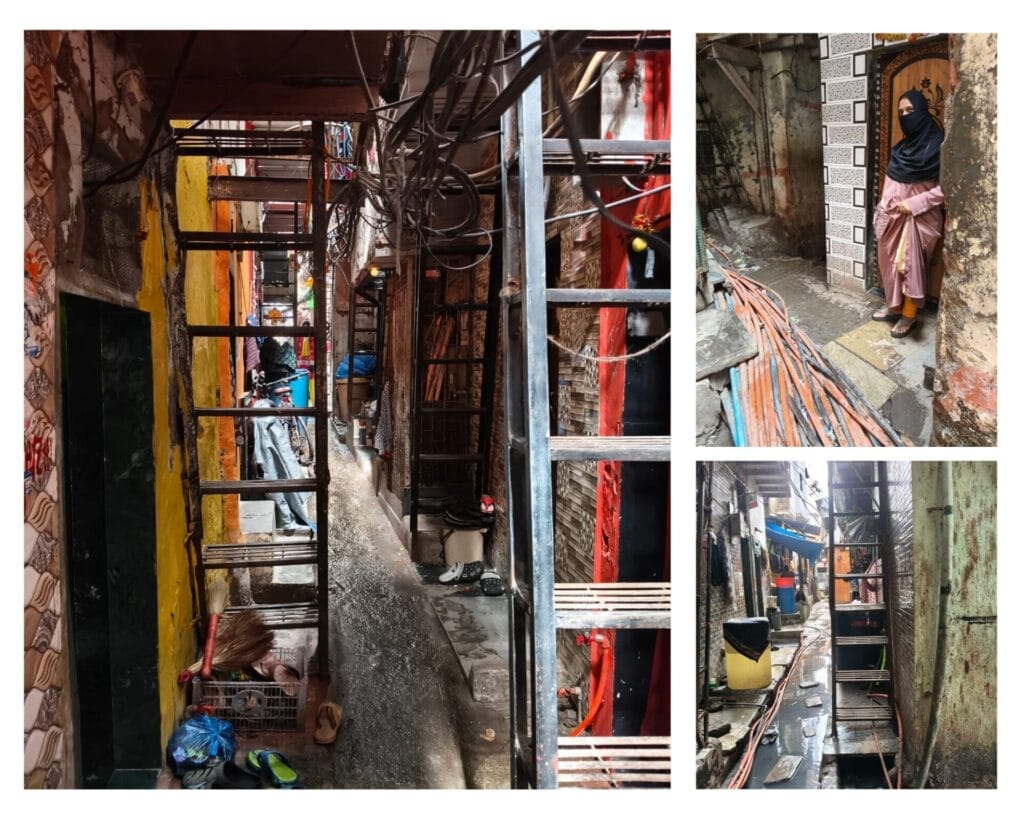 Narrow roads in inofrmal settleemts like Dharavi