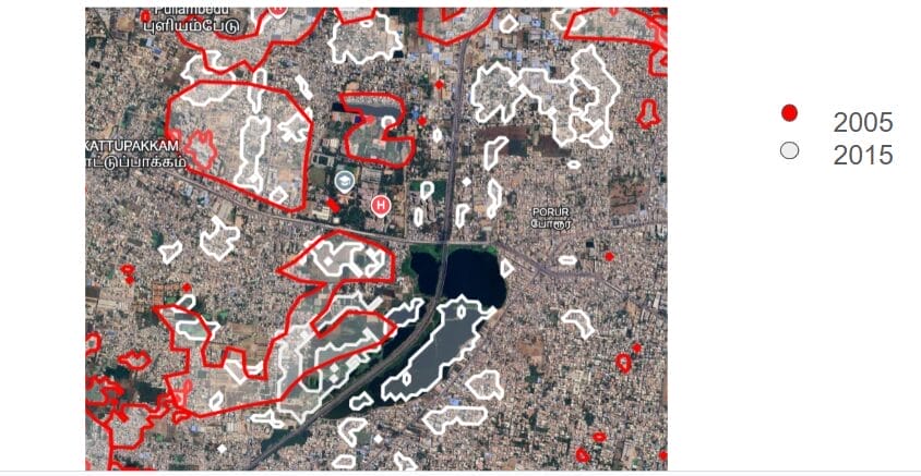 map of blockages near the lake